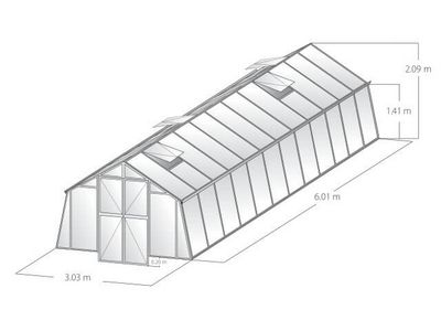 Gardn PROFI 600 Abmessungen mit 20 cm Türverlängerung
